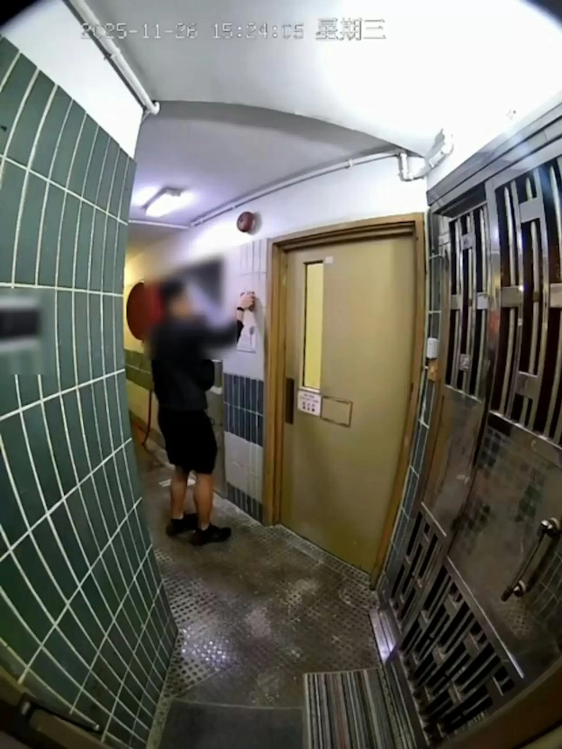 （有片）宏福苑大火曝光新證據 CCTV拍到住戶狂撳火警鐘仍無聲響