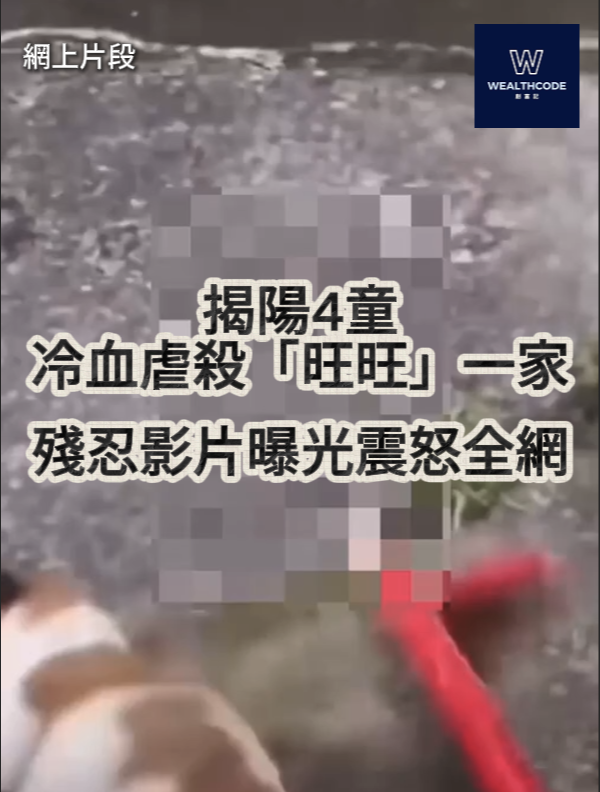 揭陽4童冷血虐殺「旺旺」一家 殘忍影片曝光震怒全網
